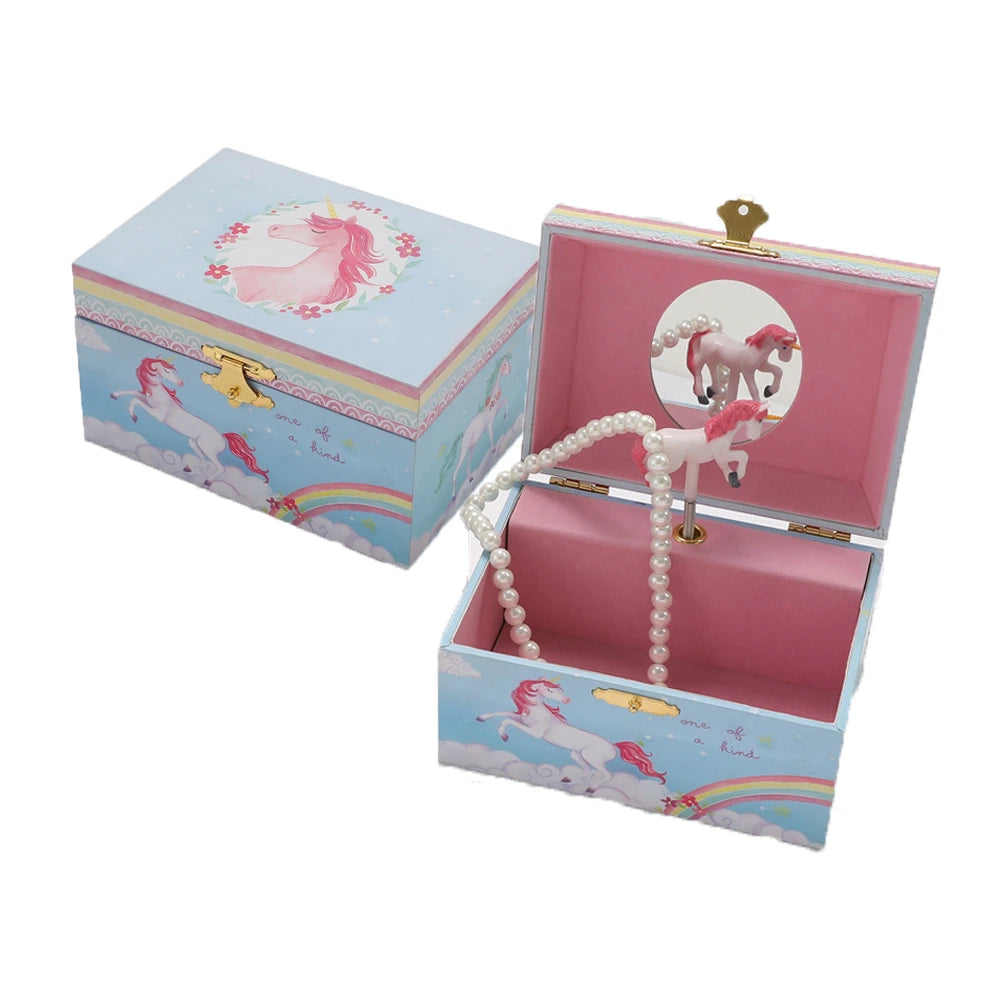 🦄 Fantasy Rotating Unicorn Music Box for Girls – Jewelry Storage Organizer with Soft Lining | Birthday Gift for Kids | Keepsake Music Jewelry Box 🎵🎁