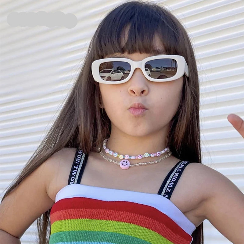 Trendy Kids Rectangle Sunglasses 🕶️ | Vintage Fashion Eyewear for Boys & Girls – UV Protection for Outdoor Fun & Parties!