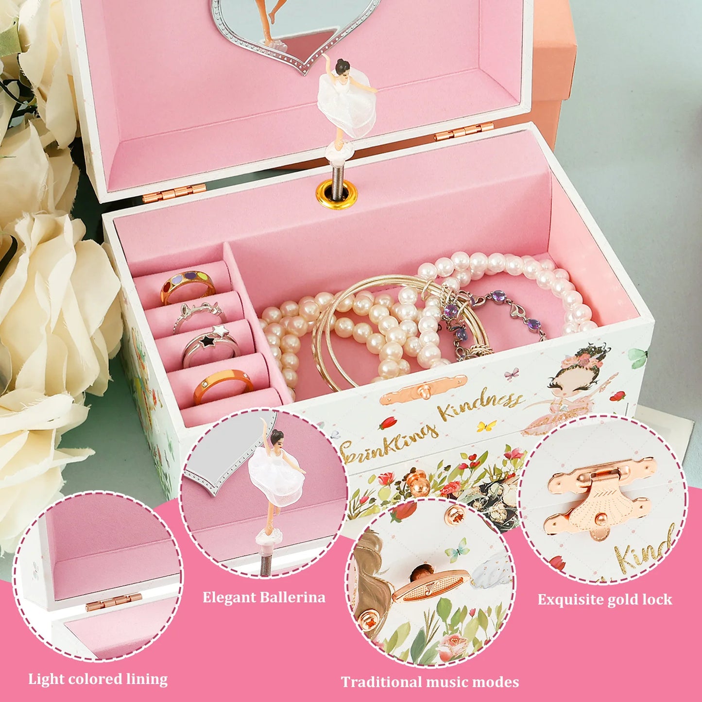 Creative Rotating Dancer Music Box 💖 | Jewelry Storage Case with Clockwork Tune | Multifunction Gift for Girls & Women!