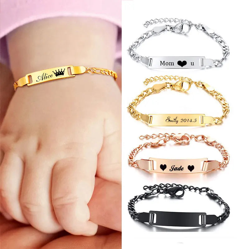 Forever Yours: Customized Name & Birth Date ID Bracelet!