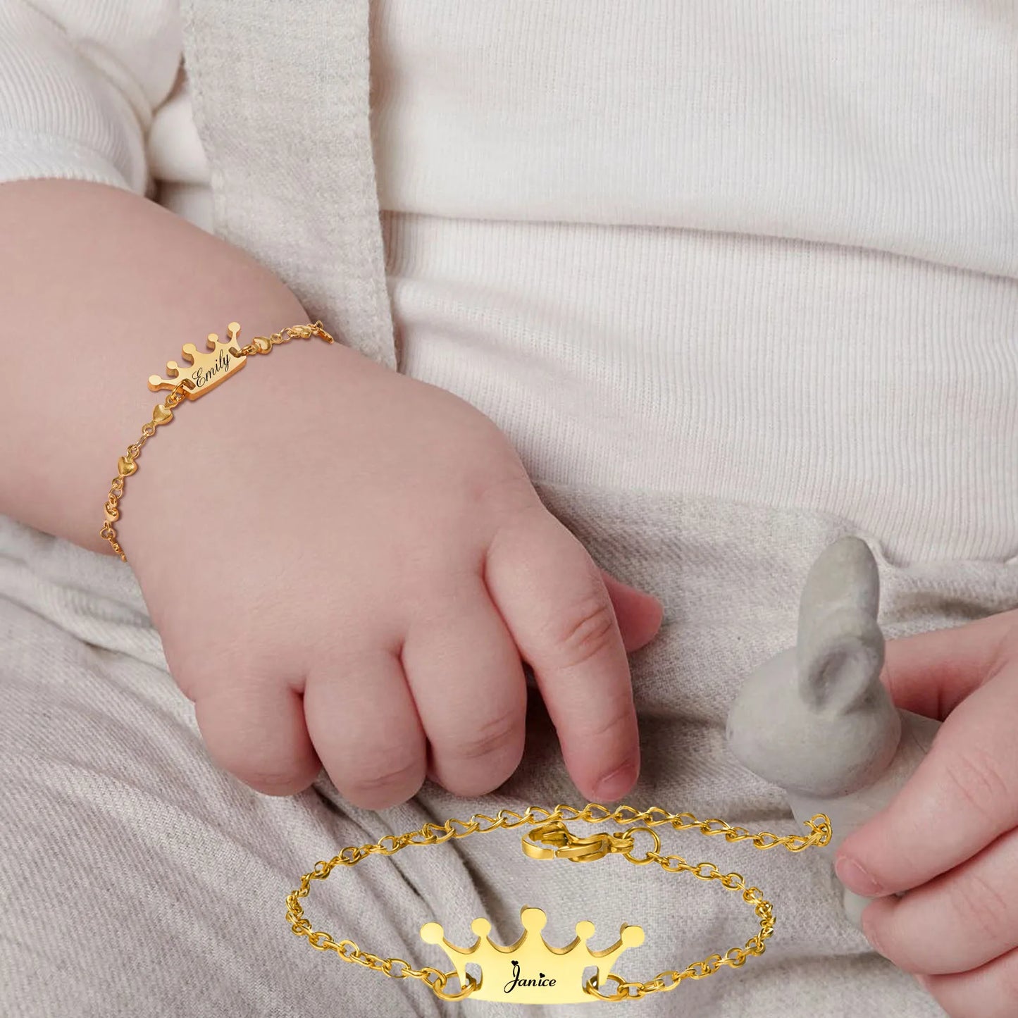 Royal Charm: Personalized Name Crown Bracelet for Kids - a Non-Allergic Crown Jewel for Birthday and Christening Gifts - Kids Jewellery Shop