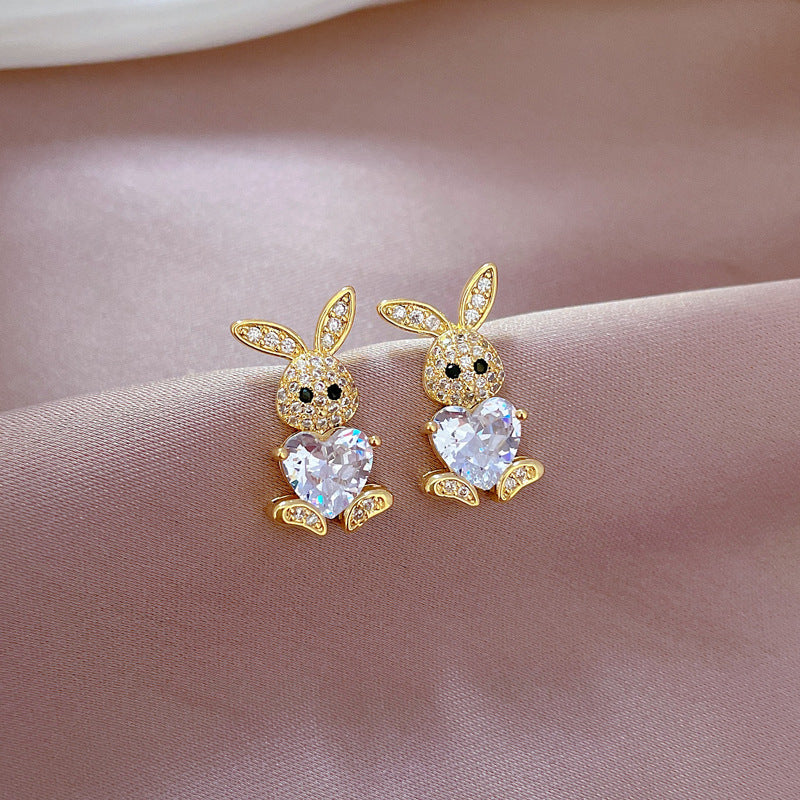 Cute Rabbit Crystal Jewelry Set for Girls 🐇 | Necklace & Earrings with Shiny Austrian Crystals | Birthday Gift Set 🎁