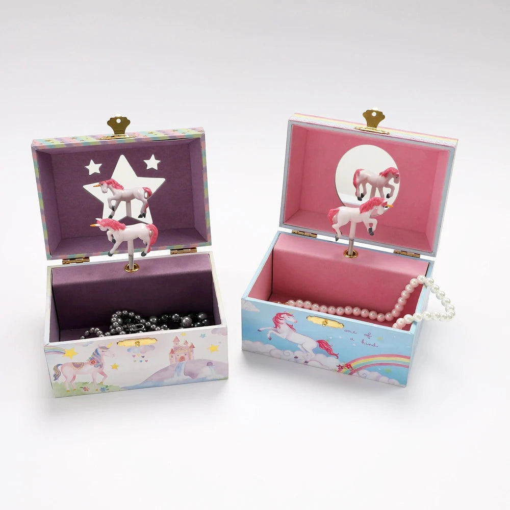 🦄 Fantasy Rotating Unicorn Music Box for Girls – Jewelry Storage Organizer with Soft Lining | Birthday Gift for Kids | Keepsake Music Jewelry Box 🎵🎁