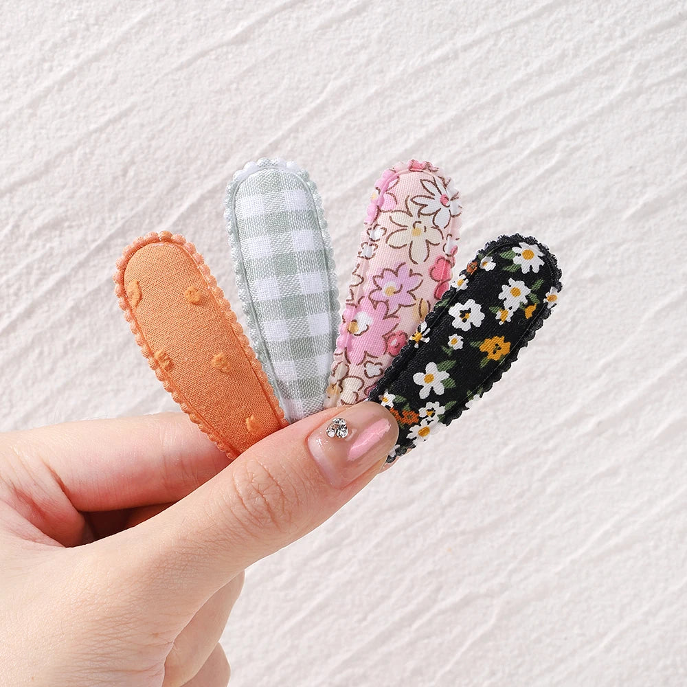 10PCS Cute Cotton Plaid Hair Clips for Girls 👧 | Fabric Hairpins Set – Baby & Kids Headwear Accessories!