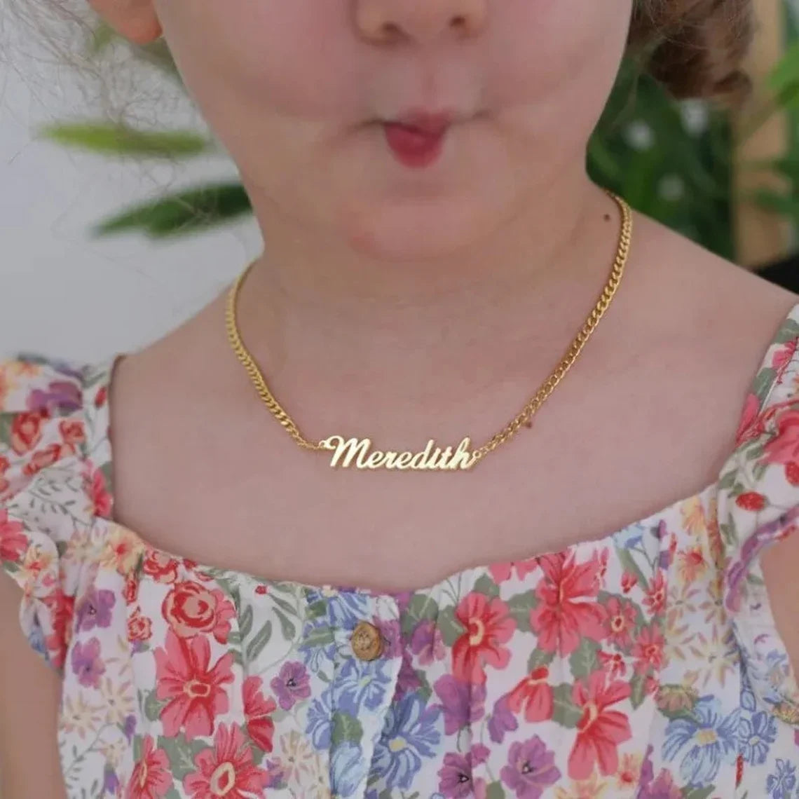 ✨ Personalized Nameplate Necklace for Boys & Girls | Cute & Durable Keepsake!