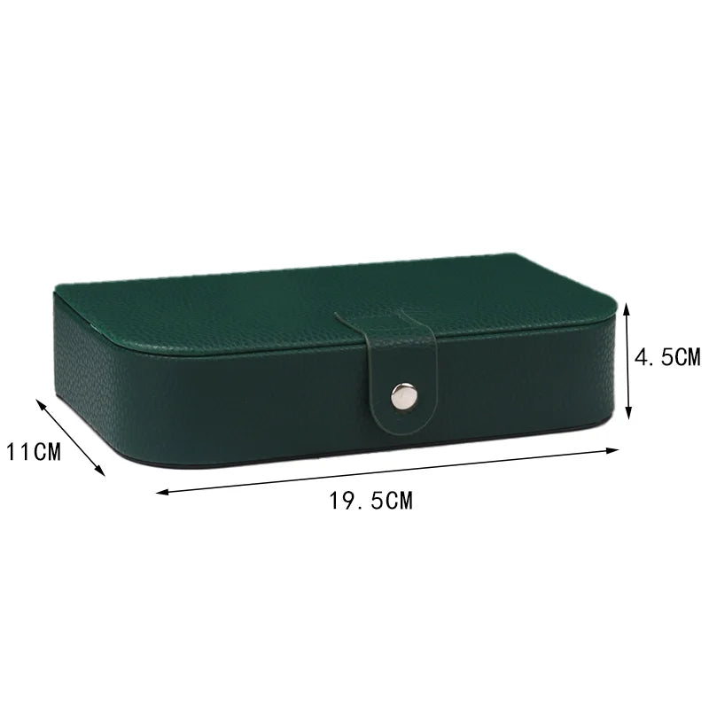 Travel in Style: Portable Button Leather Jewelry Storage Box!
