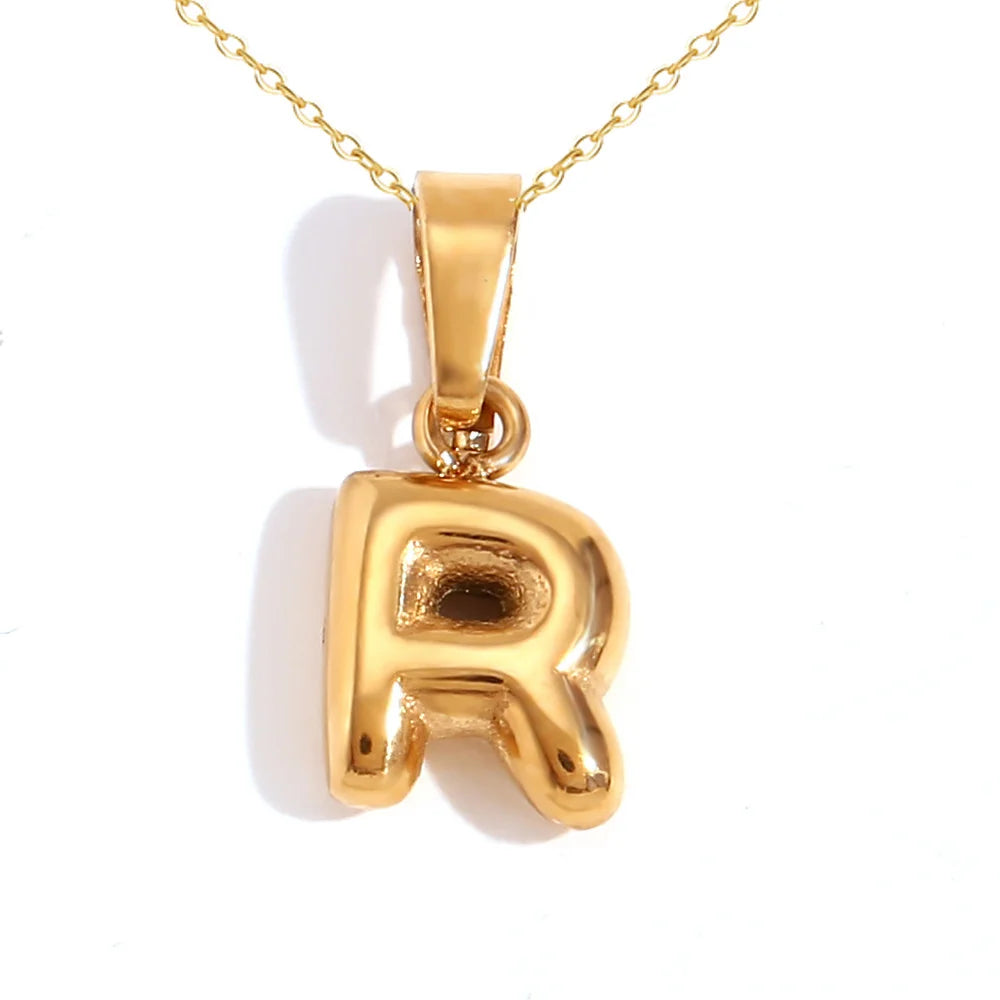 Mini Bubble Letter Pendant Necklace 🔤 | Dainty Unisex Stainless Steel Initial Jewelry for Boys & Girls | Cute A–Z Alphabet Gift Necklace 🎁