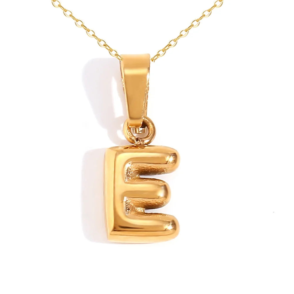 Mini Bubble Letter Pendant Necklace 🔤 | Dainty Unisex Stainless Steel Initial Jewelry for Boys & Girls | Cute A–Z Alphabet Gift Necklace 🎁