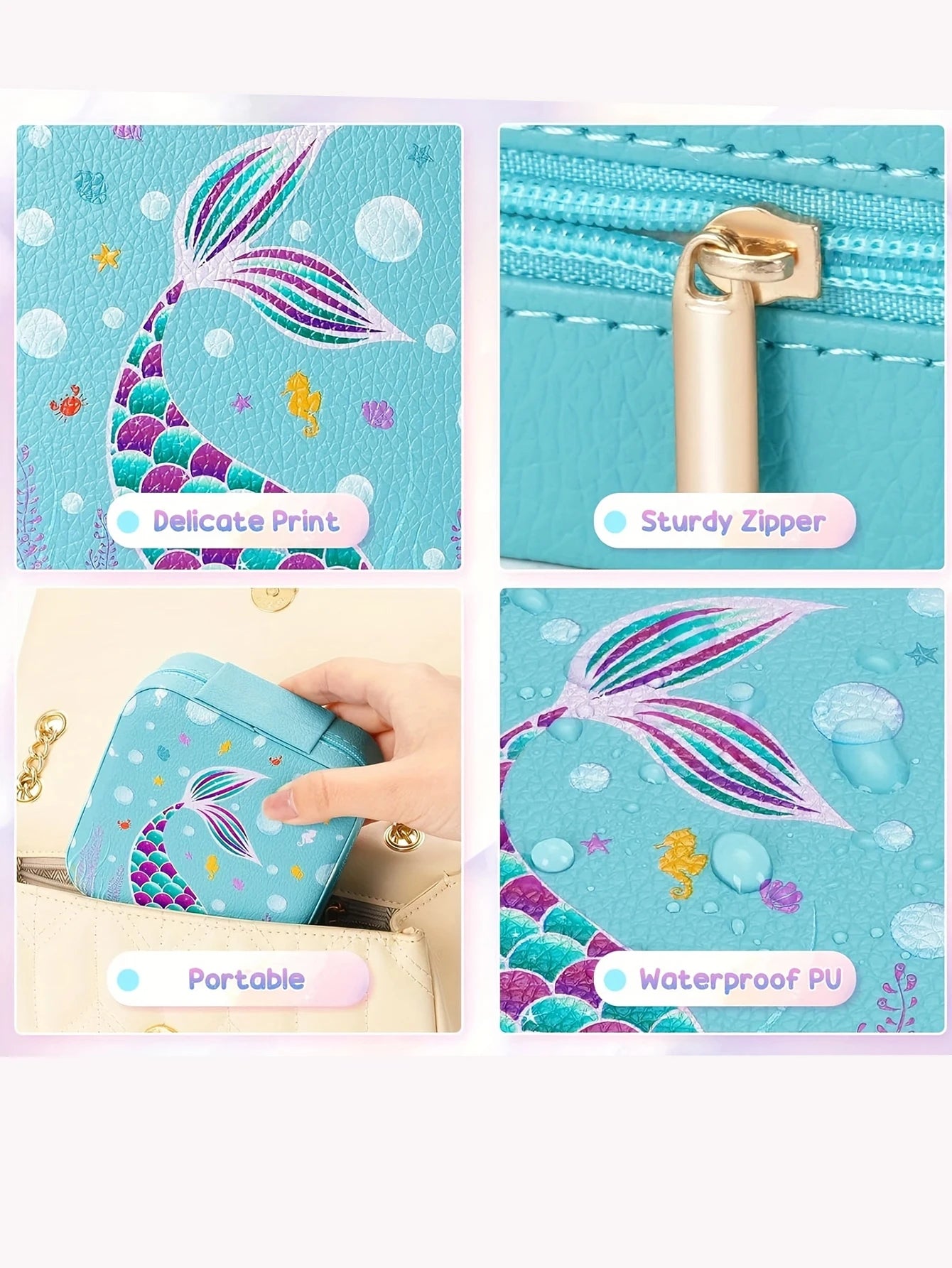 ✨ Kids Travel Jewelry Box with Mirror – Cute Unicorn & Mermaid Design | Portable Jewelry Case for Girls | Birthday & Friendship Gift 🎁