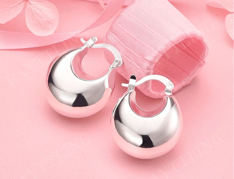 Luxury 925 Sterling Silver Hoop Earrings – Elegant Fashion Jewellery Accessories for Girls, Teens & Women!