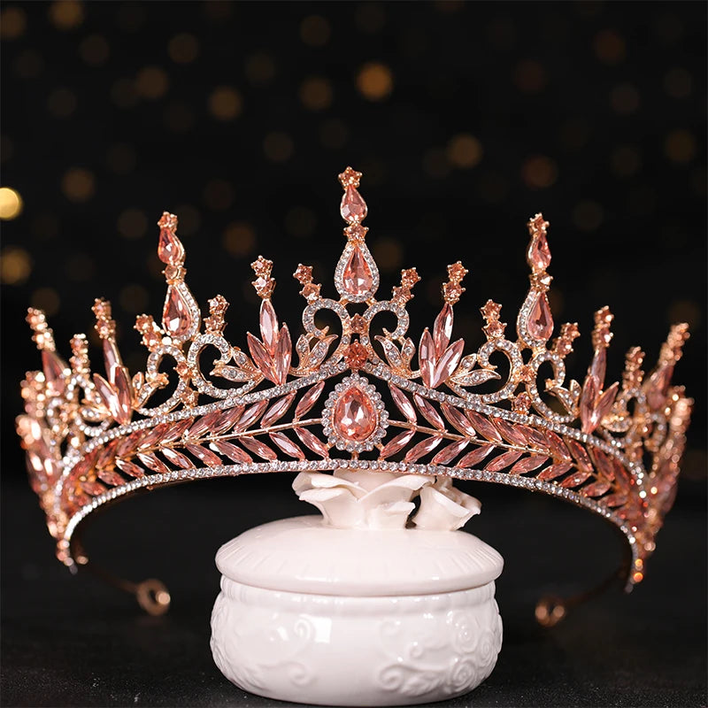 ✨ Luxury Rhinestone Crown – Tiara Headdress | Elegant Hair Ornament for Proms, Pageants & Special Occasions 💍💙