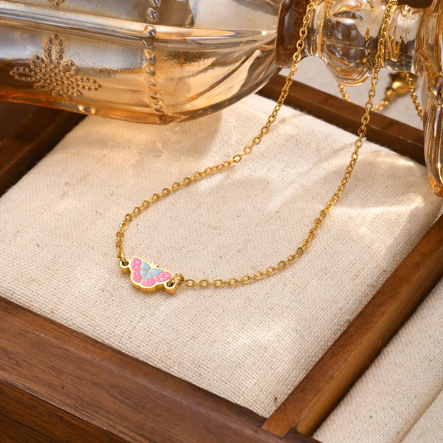 Chic Butterfly Jewelry Set for Baby - Earrings, Bracelet & Necklace | Hypoallergenic & Tarnish-Free Gift Set