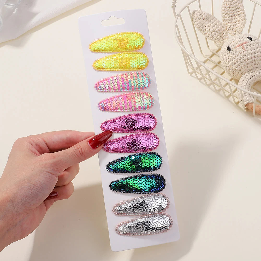 10PCS Cute Cotton Plaid Hair Clips for Girls 👧 | Fabric Hairpins Set – Baby & Kids Headwear Accessories!