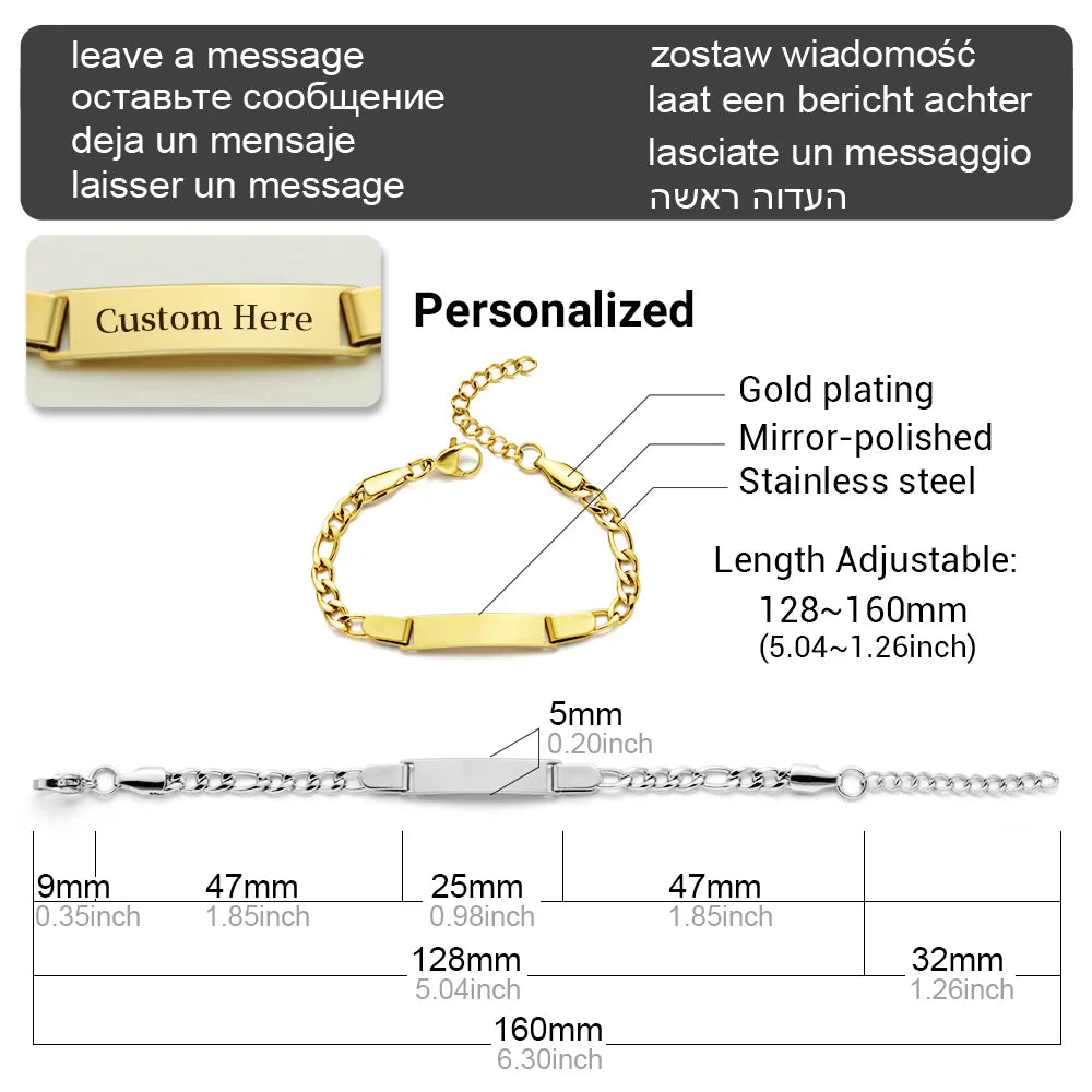 Custom Stainless Steel Baby Name ID Bracelet: The Perfect Personalized Gift!