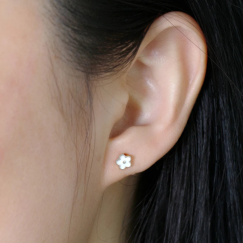 925 Sterling Silver Flower Screw Back Stud Earrings for Girls – Hypoallergenic Piercing Jewelry Gift | Simple & Elegant Kids Earrings 🌟