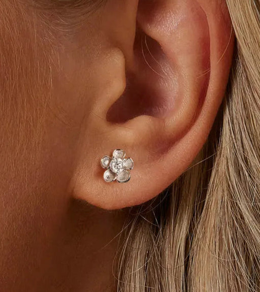 Sakura Moissanite Stud Earrings 🌸 | 925 Sterling Silver VVS1 Lab-Created Diamond – Brilliant Cut, Hypoallergenic Elegance!