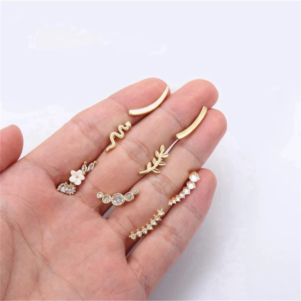 ✨ 4/6/8Pcs Screw Back Stud Earrings – Cubic Zirconia Piercing Jewelry | Hypoallergenic & Secure 💎