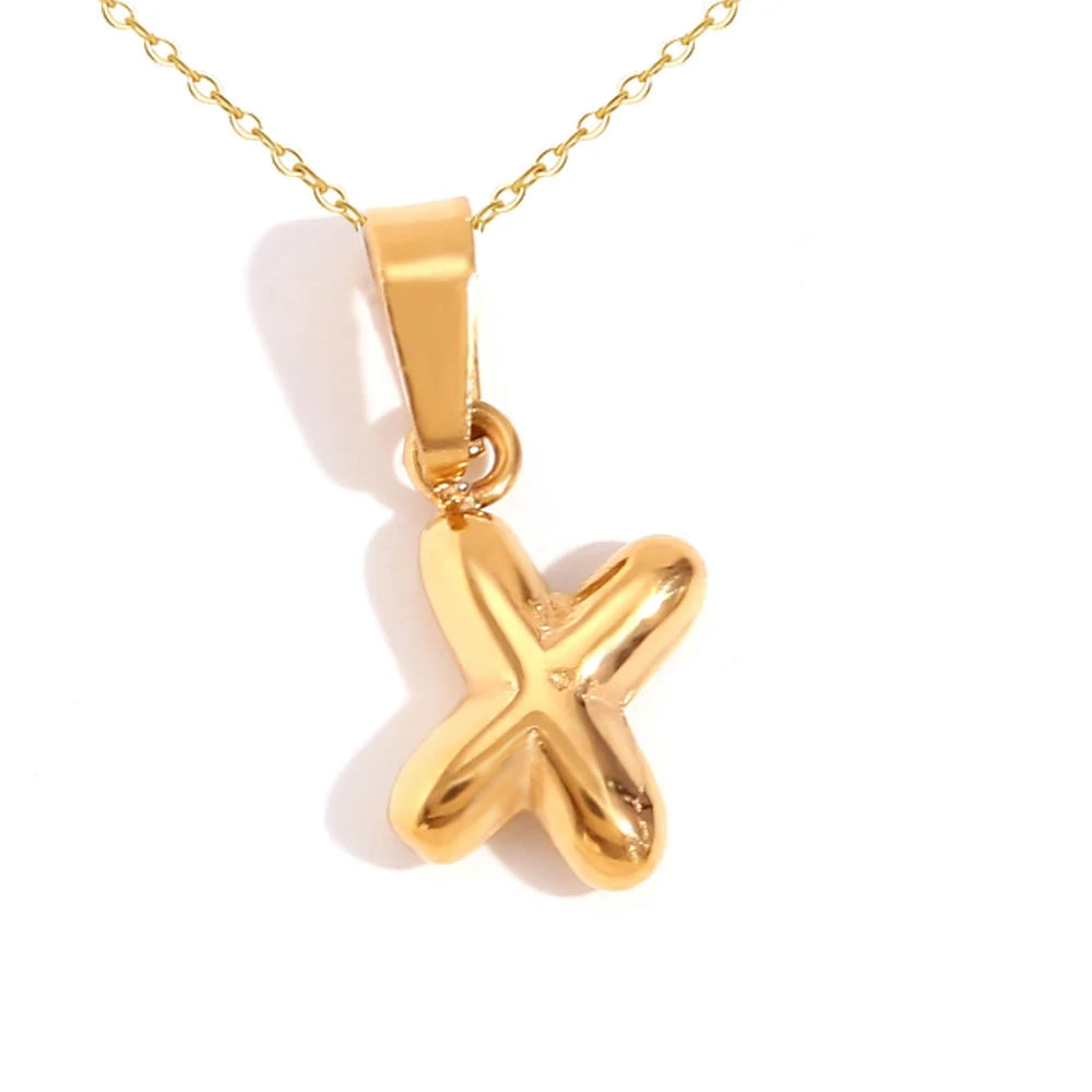 Mini Bubble Letter Pendant Necklace 🔤 | Dainty Unisex Stainless Steel Initial Jewelry for Boys & Girls | Cute A–Z Alphabet Gift Necklace 🎁