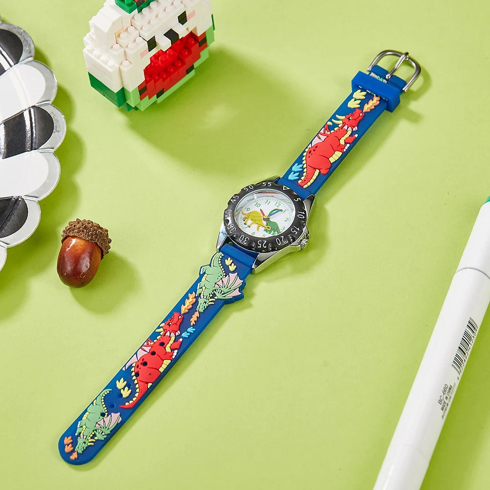 Dinosaur Analogue Quartz Sports Wristwatch for Boys | Kids Watch Birthday & Christmas Gift!