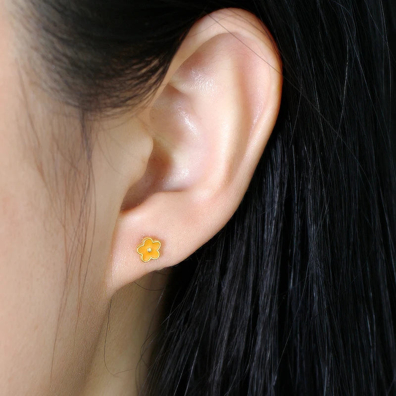 925 Sterling Silver Flower Screw Back Stud Earrings for Girls – Hypoallergenic Piercing Jewelry Gift | Simple & Elegant Kids Earrings 🌟