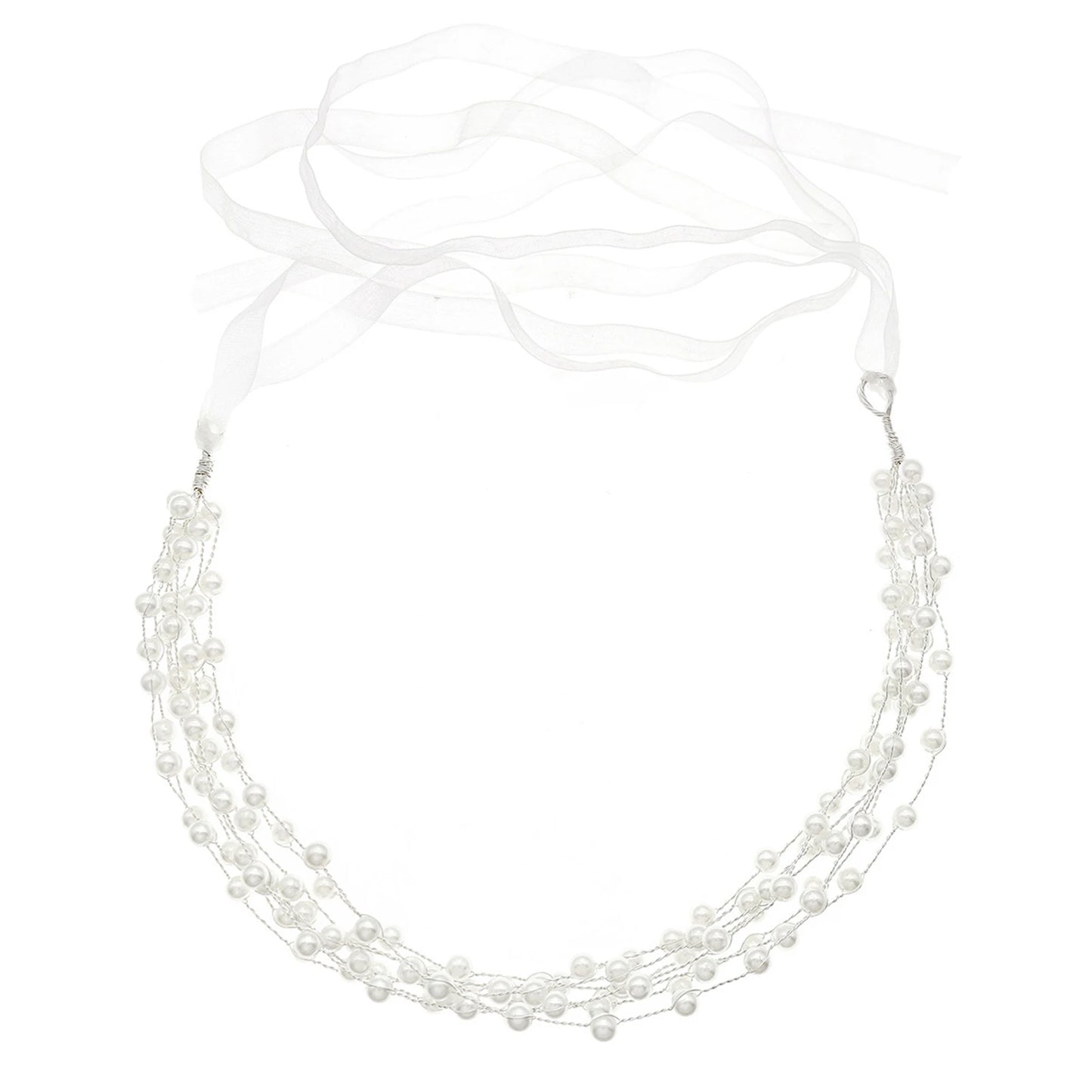 👑 Elegant Pearl & Ribbon Hairband – Imitation Pearl Braid Accessory for Baptism, Confirmation, Flower Girls | Premium Braided Headband for Girls 💒