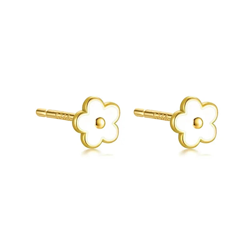 925 Sterling Silver Flower Screw Back Stud Earrings for Girls – Hypoallergenic Piercing Jewelry Gift | Simple & Elegant Kids Earrings 🌟