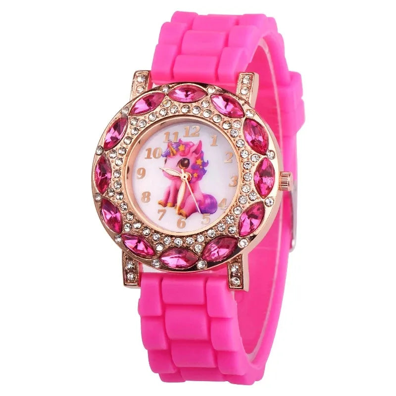 Magical Moments Await with Our Girls' Unicorn Pink Silicone Quartz Wristwatch! - Kids Jewellery Shop
