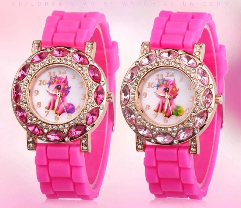 Magical Moments Await with Our Girls' Unicorn Pink Silicone Quartz Wristwatch! - Kids Jewellery Shop