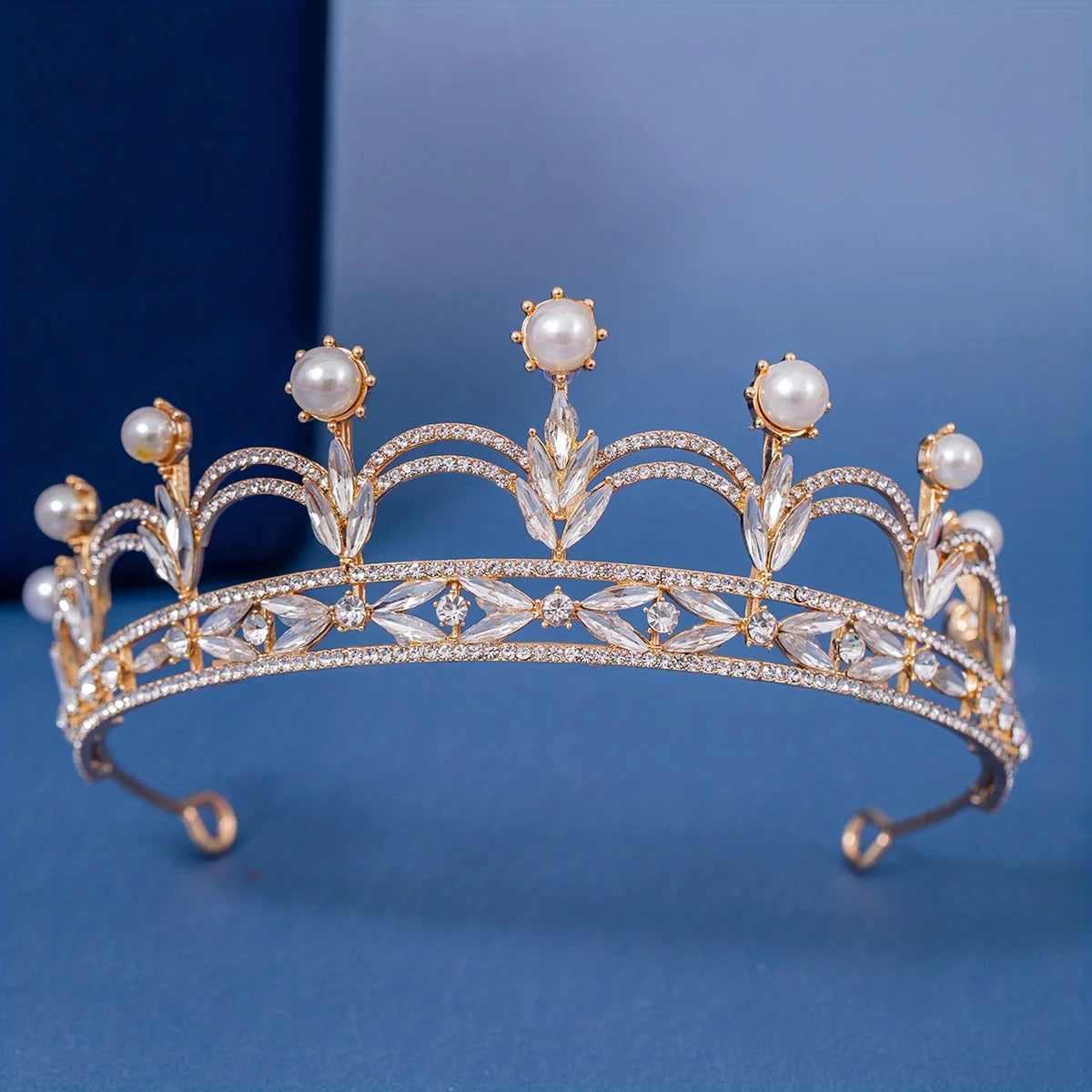 Elegant Baroque Pearl Tiara 👑 | Princess Diadem for Girls – Pageant, Wedding, Prom & Party Hair Accessory!