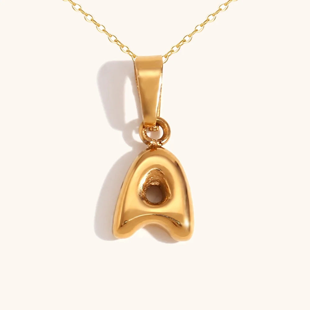 Mini Bubble Letter Pendant Necklace 🔤 | Dainty Unisex Stainless Steel Initial Jewelry for Boys & Girls | Cute A–Z Alphabet Gift Necklace 🎁