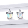 Load image into Gallery viewer, Captivating Opal Unicorn Stud Earrings: Magical Sterling Silver Jewellery for Girls!