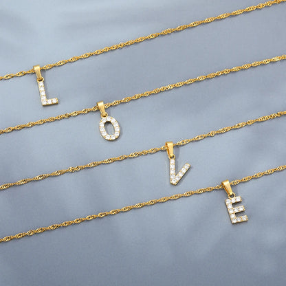 Sparkle with Our Exquisite Zircon Initial A-Z Alphabet Pendant Necklace! Perfect Gift for Boys and Girls!