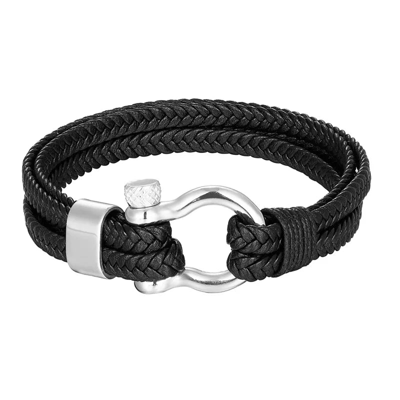 Fashionable Stainless Steel Genuine Leather Bracelets for Boys! - Kids Jewellery Shop