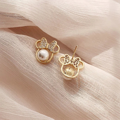 Exquisite 925 Sterling Silver Bowknot Pearl Zircon Stud Earrings for Girls – Elegant Party Jewellery Gift!