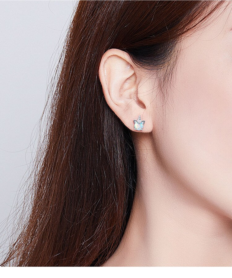 Magical Opal Unicorn Stud Earrings: Whimsical Charm for Girls, Teens, and Women!