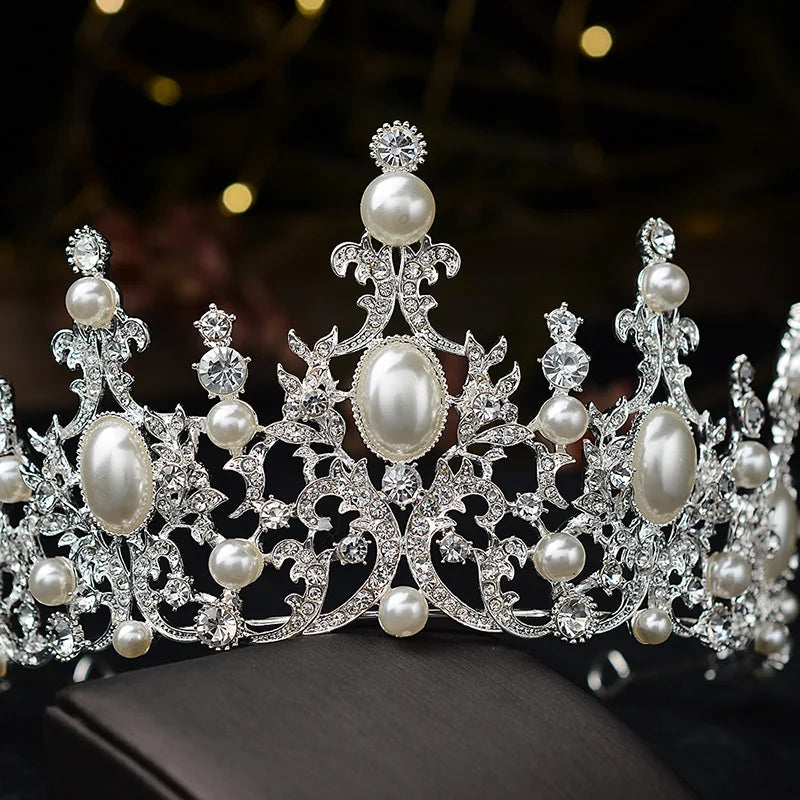 Radiant Royalty: Luxury Crystal Pearls Tiaras - Exquisite Pageant Diadem! - Kids Jewellery Shop