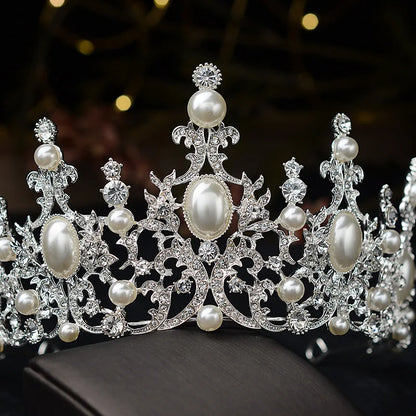 Radiant Royalty: Luxury Crystal Pearls Tiaras - Exquisite Pageant Diadem! - Kids Jewellery Shop