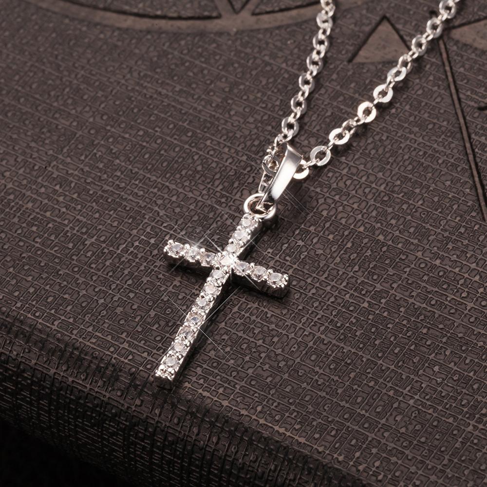 Shine in Faith and Fashion: Crystal Cross Pendant Necklace Jewelry for Boys & Girls!