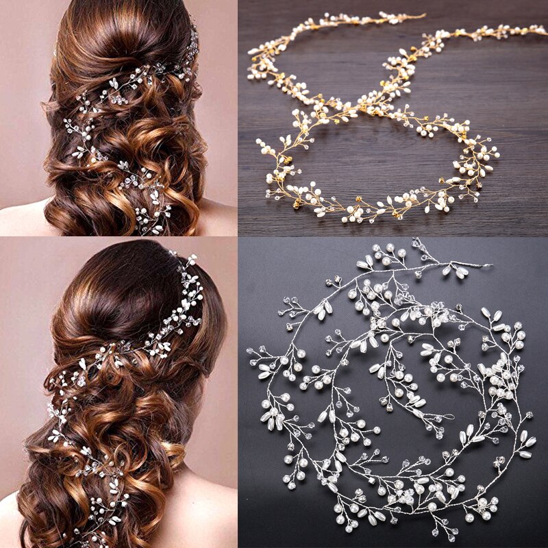 Elegant Crystal Pearl Hair Accessories: Dazzling Wedding Jewelry for Brides and Bridesmaids!