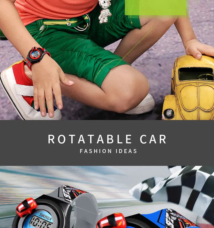 Zooming Adventures: Cartoon Children's Innovative Fashion Car Watch Toy - The Ultimate Boys Birthday Present!