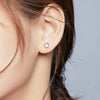 Heartfelt Radiance: Genuine 925 Sterling Silver Heart of Glass Stud Earrings - Fine Jewelry for Girls, Teens, and Women!