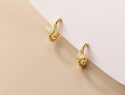 Heartfelt Elegance: Real 925 Sterling Silver and Zircon Heart Hoop Earrings - A Perfect Gift for Girls, Teens, and Women! - Kids Jewellery Shop