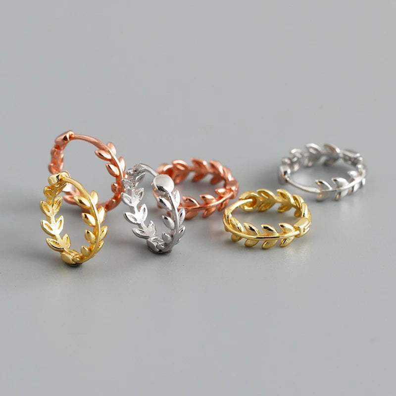 Gilded Glamour: Leaf Hoop Earrings - Perfect for Girls, Teens, and Women!