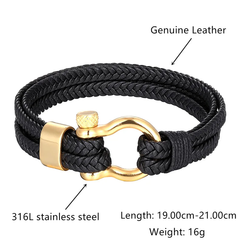 Fashionable Stainless Steel Genuine Leather Bracelets for Boys! - Kids Jewellery Shop