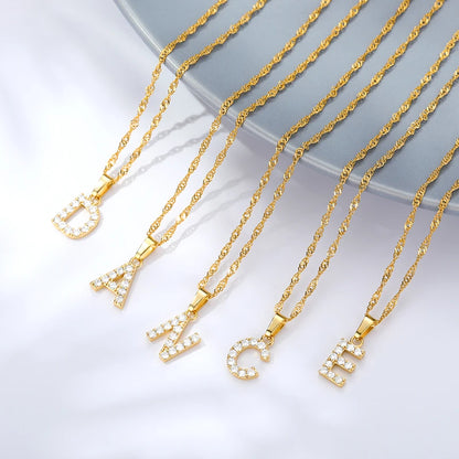 Sparkle with Our Exquisite Zircon Initial A-Z Alphabet Pendant Necklace! Perfect Gift for Boys and Girls!