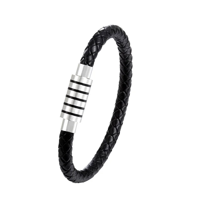 Fashionable Stainless Steel Genuine Leather Bracelets for Boys! - Kids Jewellery Shop