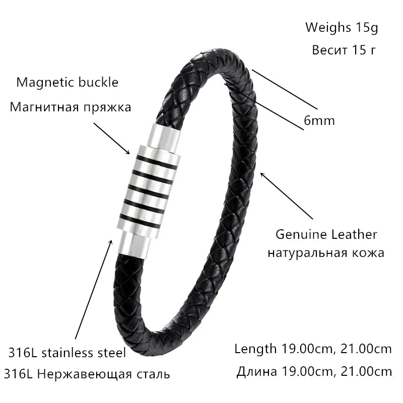 Fashionable Stainless Steel Genuine Leather Bracelets for Boys! - Kids Jewellery Shop