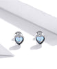 Load image into Gallery viewer, Eternal Charms: Heart of Glass Stud Earrings in Genuine 925 Sterling Silver