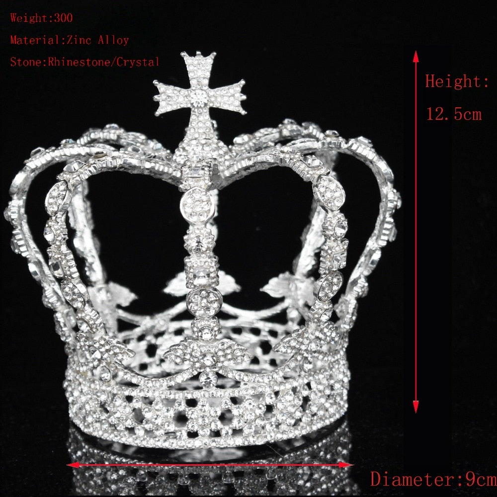 Vintage Royalty Unleashed: Crystal Crowns for Boys and Girls - Unisex Regal Touch in Hair Jewelry Accessories!