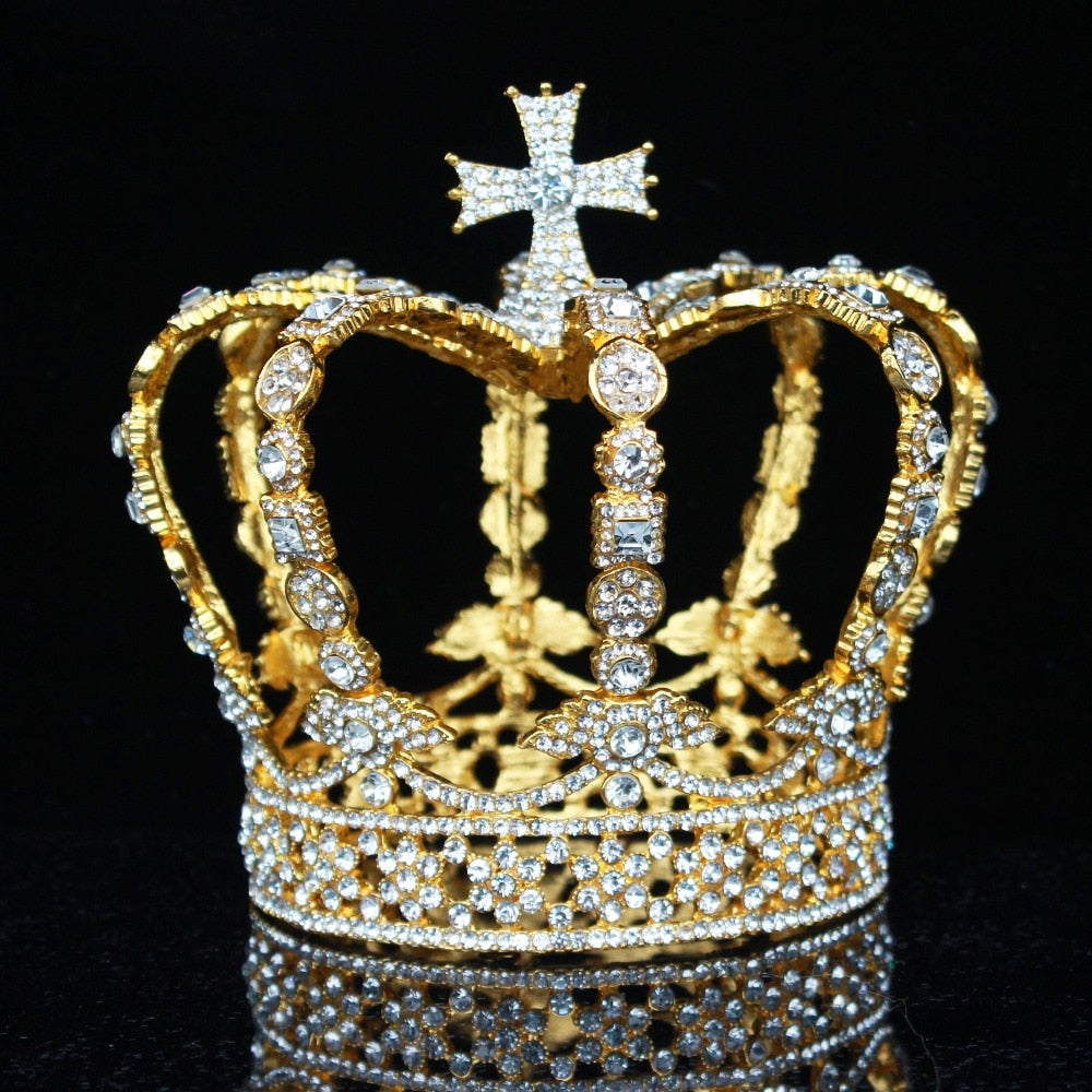 Vintage Royalty Unleashed: Crystal Crowns for Boys and Girls - Unisex Regal Touch in Hair Jewelry Accessories! - Kids Jewellery Shop